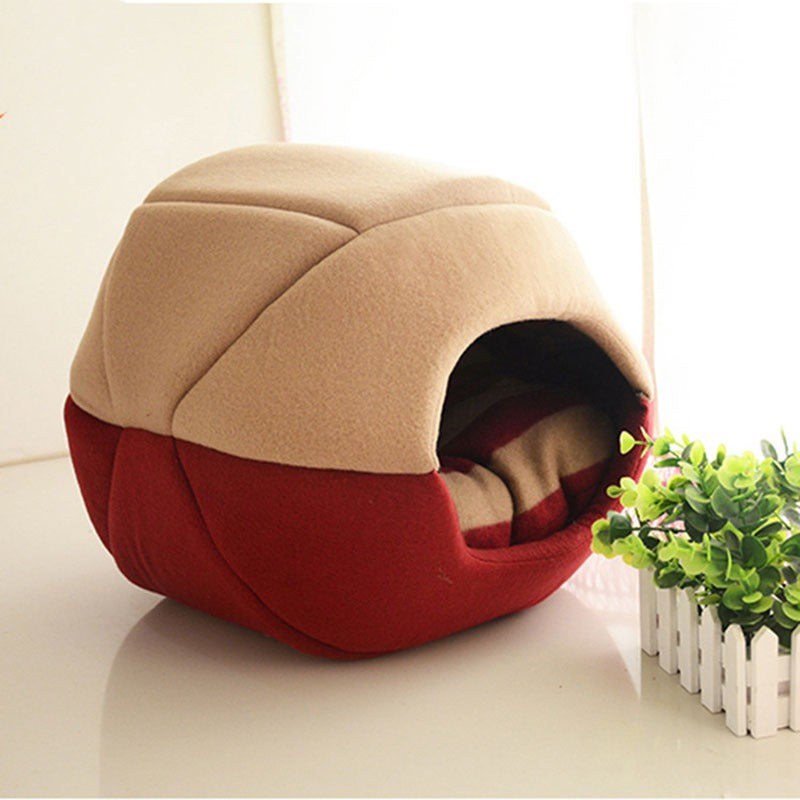2 In 1 Foldable Cat Dog Bed & Bed House