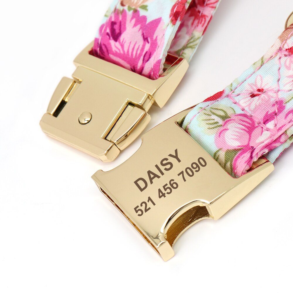 Personalised Floral Dog Collars