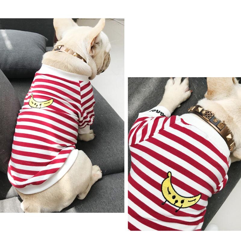 Stripe Banana Long Sleeve Top Matching Jumper Clothing for Owner and Dog
