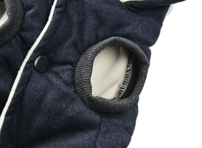 Winter Warm Padded Fleece Dog Jacket with Hood
