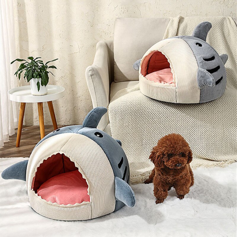 Big Mouth Cute Shark Dog Bed House