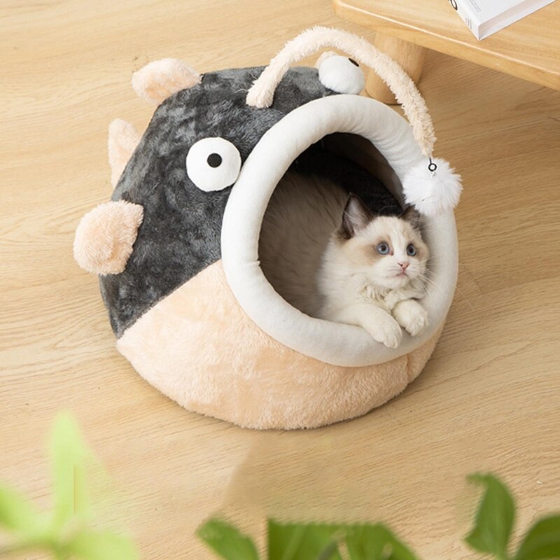 Adorable Anglerfish Pet Cat Dog Bed House