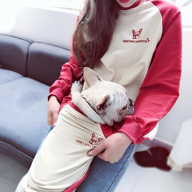 Two Colors Long Sleeve Matching Sweater Outfit for Owner and Dog