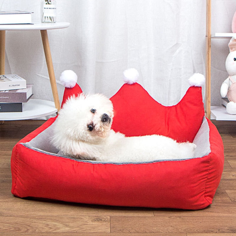 Cute Crown Pet Cat Dog Bed