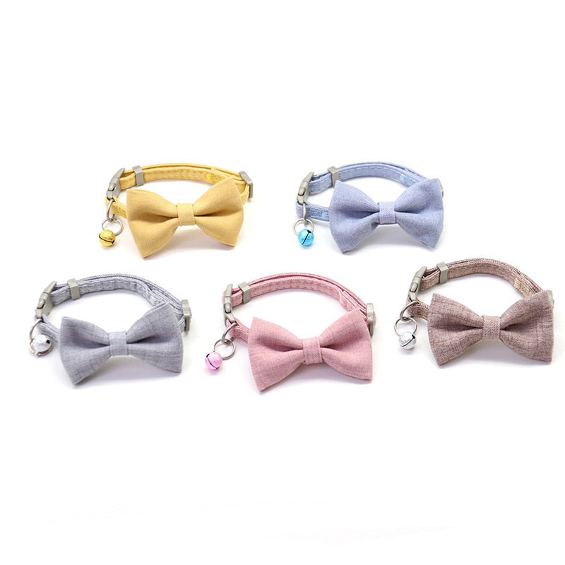 Cute Bow Tie Cat Dog Collar and Matching Leash