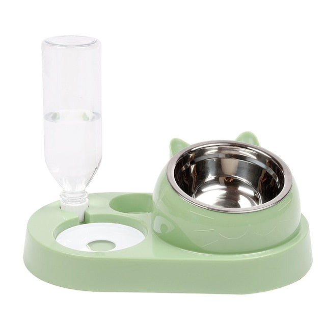 3 in 1 Feeding Station - 16° Tilted Cat Dog Water and Food Bowl