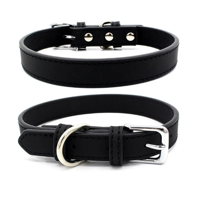 Soft Padded Leather Dog Collar with Heavy Duty Buckle