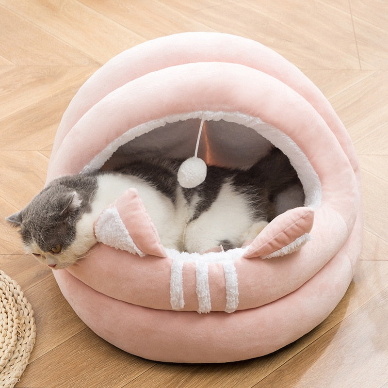 Soft Cat Nest Bed House with Plush Ball
